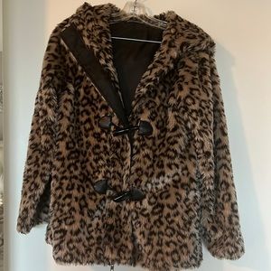 Ghost of Harlem leopard print fuzzy jacket/coat